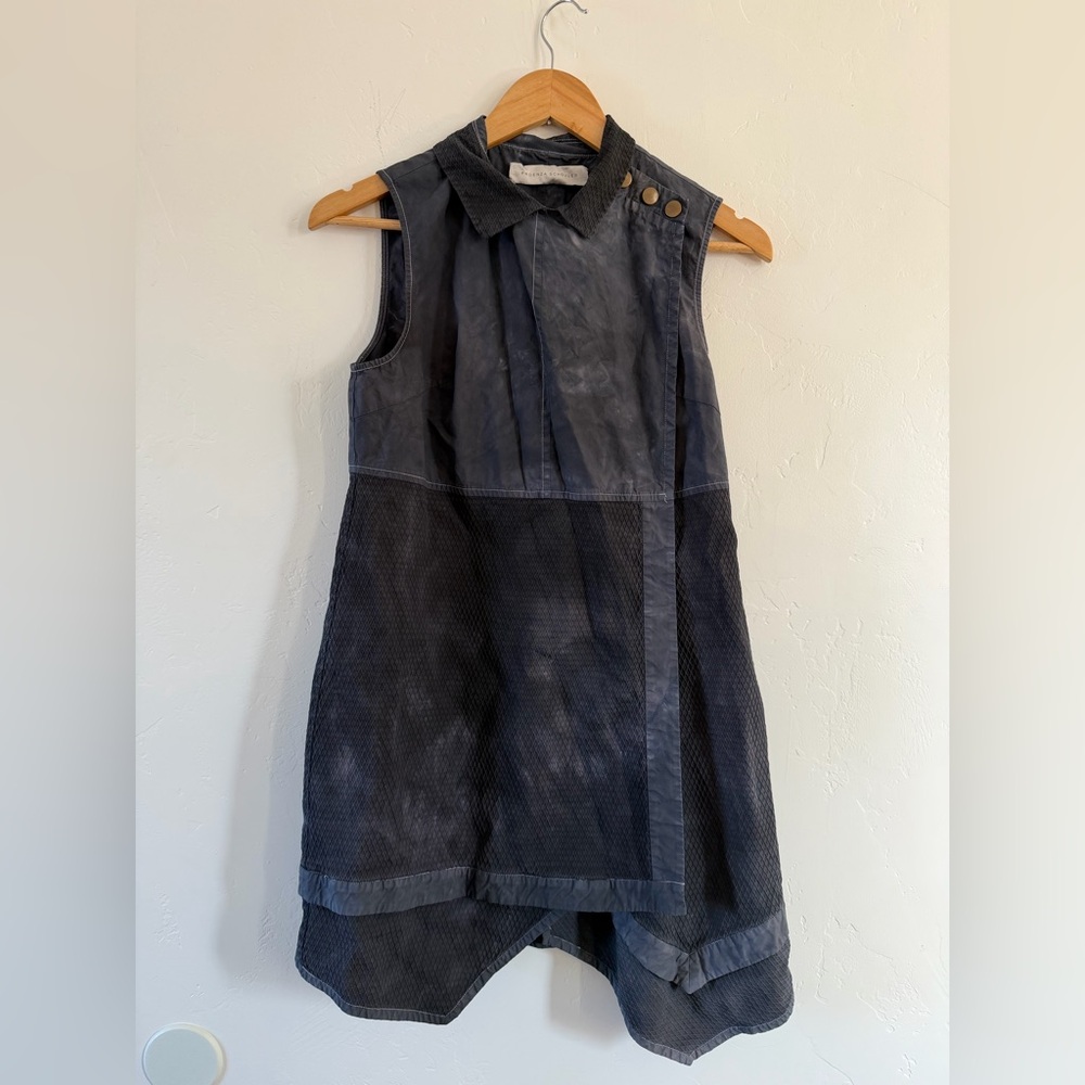 Proenza Schouler Black and Grey Texture Netted Asymmetrical Gothic Vest 6
